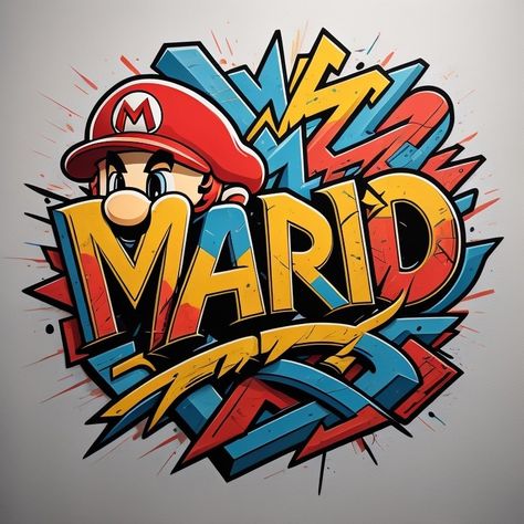 Super Mario Graffiti, Mario Graffiti, Mario Wallpaper, Easy Sketches For Beginners, Easy Sketches, Sketches Easy, Image Generator, Mario Bros, Cricut Crafts