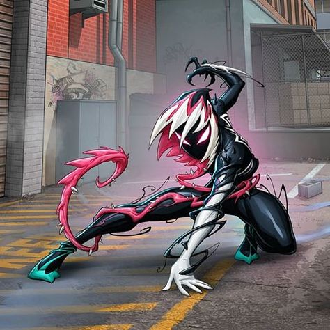 Spider Gwen Venom, Patrick Brown, Spider Gwen Art, Marvel Spider Gwen, Spider Venom, Symbiotes Marvel, Venom Comics, Marvel Venom, Marvel Characters Art