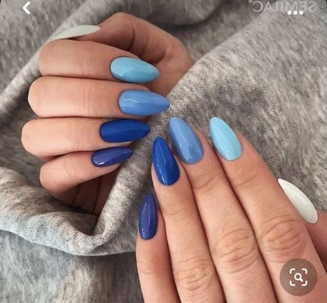 Blue Nail Art Designs, Fall Nail Art Designs, Blue Nail Art, Blue Nail, Summer Acrylic Nails, Gradient Nails, Short Acrylic Nails Designs, Fire Nails, Short Acrylic Nails