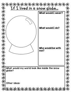 Snow Globe Family~ FREE graphic organizer for writing, "If I Lived in a Snow Globe" Winter Activities 3rd Grade, Christmas Worksheets 3rd Grade, Snow Globe Activity, The Snow Globe Family Activities, If I Lived In A Snow Globe, If I Lived In A Snowglobe Writing, Snowglobe Writing, Christmas Snow Globe Coloring Pages, Snow Globe Writing Activity