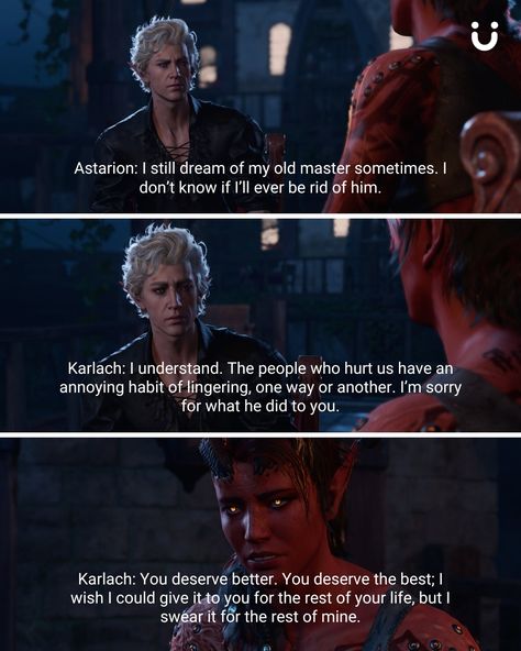 Astarion x Karlach Romance Dialogues | Baldur's Gate 3 Bg3 Karlach Cute, Astarion X Halsin Fanart, Asterion X Gale, Karlach X Astarion, Astarion Fanart Romance, Karlach Astarion, Karniss Baldurs Gate, Karlach And Astarion, Baldurs Gate Astarion