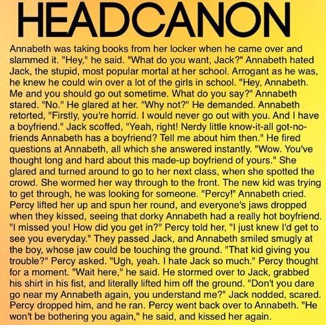 Hoo Headcannons, Percabeth Headcanon, Percy Jackson Annabeth Chase, Zio Rick, Percy Jackson Ships, Percy Jackson Head Canon, Percy And Annabeth, Imaginary Boyfriend, Percy Jackson Quotes