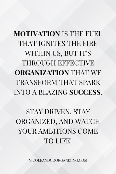 Motivation quote and Inspiration quote about organization. Stay driven, stay organized, and read organization quotes! Stay Organized Quotes, Organized Quotes, Organization Quotes, Board Collage, Vision Board Collage, Inspiration Quote, Motivation Quote, Stay Organized, Staying Organized