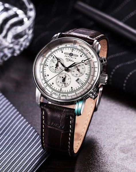 Elegant Automatic Round Chronograph Watch, Zeppelin Watch Men, Elegant Automatic Chronograph Watch, Elegant Luxury Automatic Chronograph Watch, Designer Automatic Chronograph Watch, Zeppelin Watch, Mens Watches Classy, Rolex Watches For Sale, Graf Zeppelin