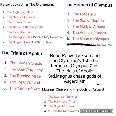 All the percy jackson books in order! What Order To Read Percy Jackson, Rick Riordan Books In Order, All Percy Jackson Books In Order, Percy Jackson Reading Order, Percy Jackson Books In Order, Percy Jackson Books Covers, Percy Jackson Prophecies, All Rick Riordan Books, All Percy Jackson Books