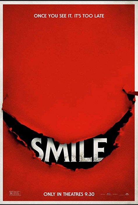 SMILE (2022) Smile 2 Movie Poster, Smile 2 Movie, Smile Movie Poster, Smile Movie 2022, Red Movie Poster, Sosie Bacon, Smile Movie, Judy Reyes, Aesthetic Horror