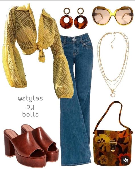 Outfit For Autumn, 70s Inspired Outfits, Outfit Boards, Daisy Jones And The Six, 70s Inspired Fashion, 70s Outfits, Daisy Jones, Earthy Outfits, 70’s Fashion