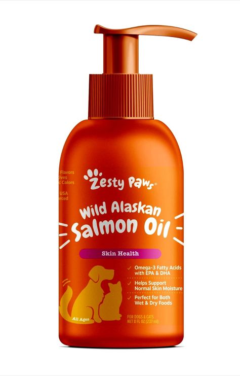 ZESTY PAWS Dog oil Salmon Salmon Oil For Dogs, Liquid Food, Alaskan Salmon, Salmon Oil, Oils For Dogs, Heart Health, Dog Health, Oils For Skin, Omega 3