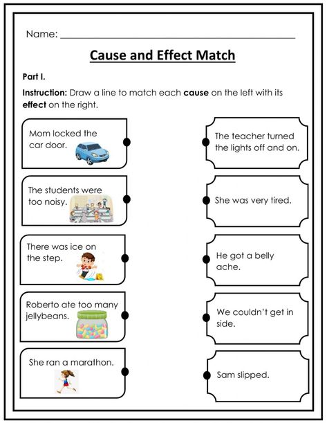 Cause and effect online activity for Grade 3. You can do the exercises online or download the worksheet as pdf. Cause And Effect 2nd Grade, Cause And Effect Worksheets 2nd Grade, Cause And Effect 1st Grade, Cause And Effect Worksheet Grade 1, Cause And Effect First Grade, Cause And Effect Worksheet 3rd Grade, Evs Activities For Grade 3, Cause And Effect Pictures, Cause And Effect Examples