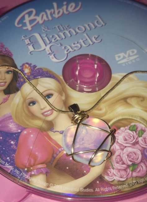 Barbie Diamond Castle Aesthetic, Old Barbie Movies, Barbie Diamond Castle, Barbie And The Diamond Castle, Old Barbie, Barbie Necklace, Barbie Nostalgia, Magic Shoes, 12 Dancing Princesses