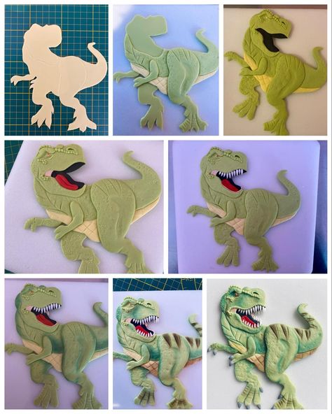 3 Rex Dinosaur Cake, Fondant Dinosaur Tutorial, 3d Dinosaur Cake, Trex Cake, Triceratops Cake, Dinosaur Cake Tutorial, Fondant Dinosaur, T Rex Cake, 5th Birthday Cake