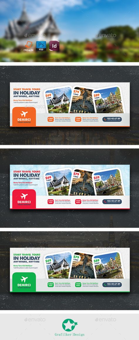 Travel Tour Cover Templates Completely editable, print ready Text/Font or Color can be altered as needed All Image are in vector f Text Layout Ideas, Travel Cover Design, Travel Banner Design Ideas, Banner Design Inspiration Creative, Travel Cover Photo, Travel Facebook Cover, Modern Banner Design, Cover Banner Design, Creative Facebook Cover