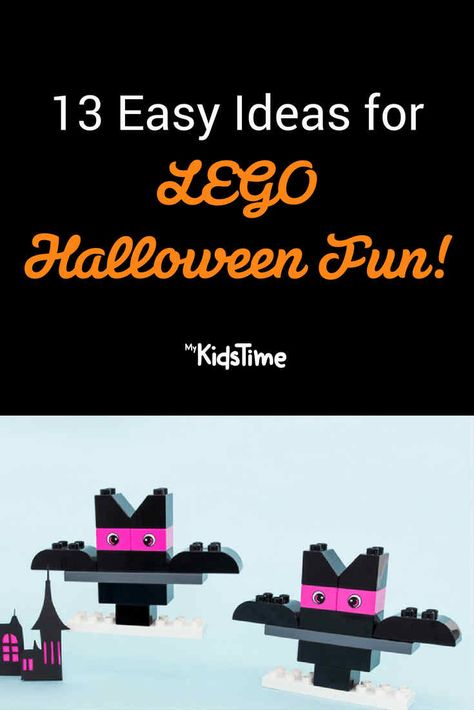 Lego Autumn Ideas, Halloween Lego Ideas, Lego Pumpkin, Halloween Lego, Halloween Handout, Lego Learning, Lego Diy Crafts, Lego Advent, Lego Halloween