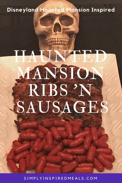 Ribs For Halloween, Halloween Ribs And Sausage Skeleton, Halloween Ribs Food, Halloween Dinner Main Course, Halloween Party Main Dish, Halloween Party Main Dish Ideas, Fall Themed Dinner Ideas, Halloween Main Dishes Ideas, Halloween Ribs