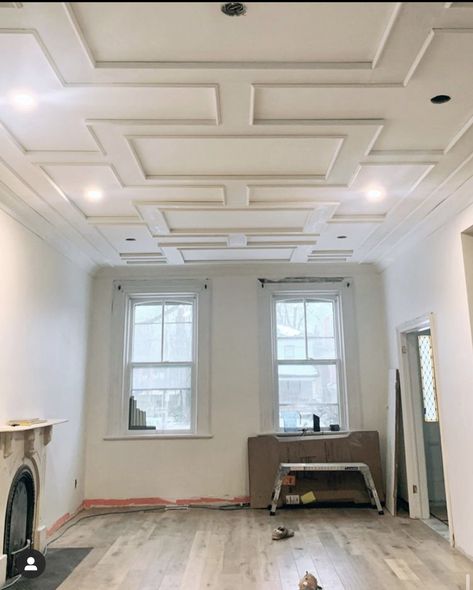 Ceiling Moulding, Cheap Basement Ideas, Coffered Ceiling Design, House Renovation Design, Pop Design For Roof, Ceiling Options, Ceiling Details, Smooth Ceiling, Wall Moulding