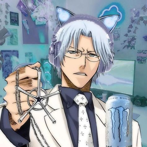 Matching Pfp Icons, Cat Headphones, Bleach Funny, Bleach Characters, Bleach Art, Pfp Icons, Bleach (anime), Bleach Anime, Watch Faces