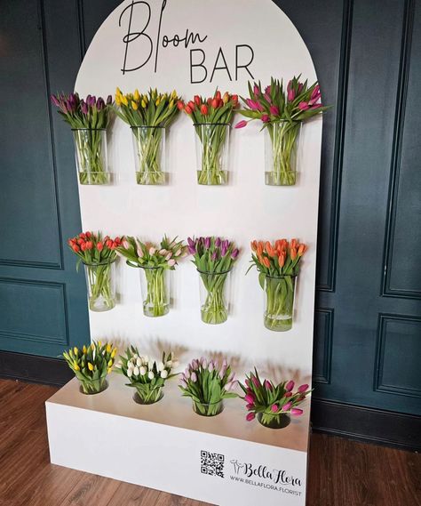 Our new Bloom Bar is a great alternative to take and toss party favors for showers, parties, and wedding guests! Who doesn't love fresh flowers as a keepsake from your event?!? #bellafloraweddings #flowerpower #flowerbar #bloombar #chicagoflorist #chicagoweddings #chicagobride #bridalshowerdecor #bridalsbower #Flower #Floral #Bar #with #InteriorDesign #Creativity #Elevating #Ideas #Events #HouseGoals #HomeStyle #DecorTips #InteriorInspo #DecorInspiration Diy Flower Stand Display, Flower Bar Ideas, Bloom Bar, Flower Shop Decor, Bloom Book, Flower Cart, Flower Bar, Bloom Baby, Pink Bridal Shower