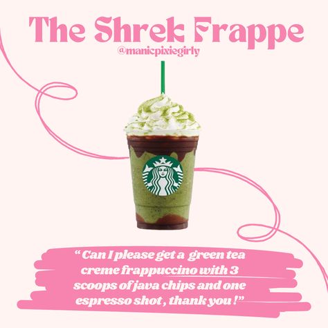 Shrek Starbucks Drink, Sanrio Starbucks Drink Orders, Kpop Starbucks Drink, Kpop Drinks, Themed Starbucks Drinks, Starbucks Copycat Recipes Drinks, Starbucks Halloween Drinks, Starbucks Drink Menu, Starbucks Secret Menu Recipes