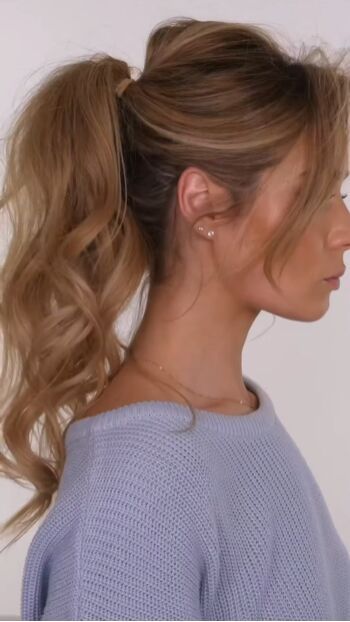 How to Make a Voluminous Ponytail How To Volume Ponytail, How To Get A Fuller Ponytail, How To Curl A Ponytail, How To Make A Full Ponytail, Bouncy Ponytail Tutorial, How To Get A Voluminous Ponytail, Poufy Ponytail, Voluminous Ponytail Tutorial, How To Make Ponytail Look Fuller