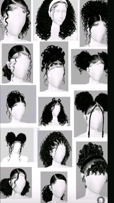 Hairstyle Quick Weave, Hairstyles With Curled Hair, Quick Curly Hairstyles, Virtual Hairstyles, Hairstyle Examples, Curly Braids, Hair Inspiration Long, Quick Natural Hair Styles, Cute Curly Hairstyles