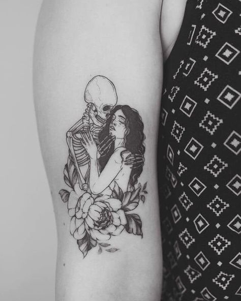 Tattoo Words Design, Memento Mori Tattoo, Skeleton Tattoos, Tattoo Signs, Tattoos For Lovers, Skull Tattoo Design, Different Tattoos, Tattoo Sleeve Designs, Couple Tattoos