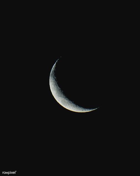 Crescent moon in a night sky | premium image by rawpixel.com / Luke Stackpoole Night Sky Moon, Moon Lover, Raw Images, Moon Images, Trending Images, Inspiring Wallpaper, Moon Aesthetic, Sky Moon, Moon Photography