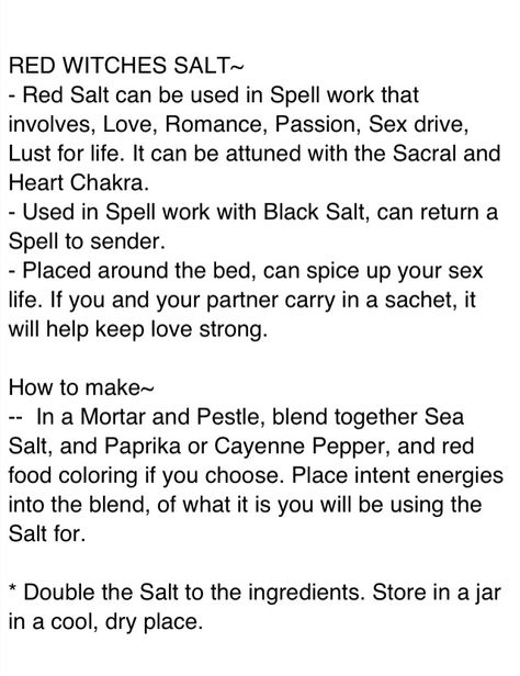 Witches Salt, Red Salt, Magickal Herbs, Witch Herbs, Spell Work, Magic Spell Book, Grimoire Book, Oh My Goddess, Wiccan Witch