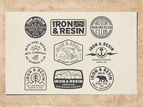 Resin Logo, Iron And Resin, Ventura California, Retro Graphic Design, Resin Design, Retro Logos, Mountain Designs, Ideas Vintage, Visual Branding