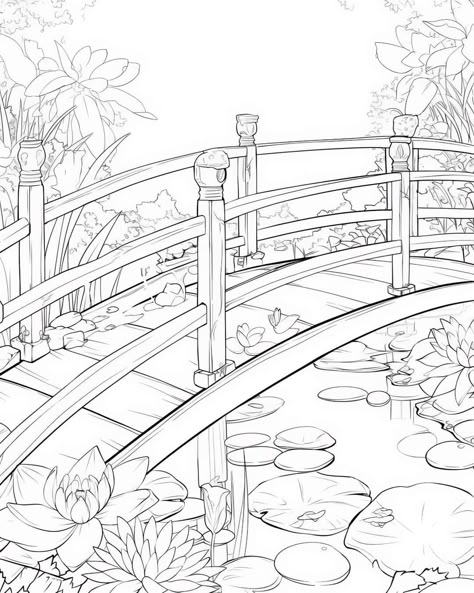 Coloring Pages Scenery, Asia Coloring Pages, Coloring Page Studio Ghibli, Japan Colouring Pages, Scenery Coloring Pages, Scenery Coloring Pages Nature, Japan Coloring Pages, Claude Monet Coloring Pages, Japanese Coloring Pages