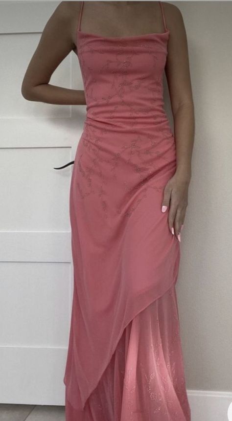 Aethstetic Prom Dress, Linen Prom Dress, Prom Dresses 2023 Long Pink, Salmon Pink Prom Dresses, 2000s Inspired Prom Dress, Pink Prom Dresses Silk, Prom Dresses Simple Elegant Classy, Ball Dresses New Zealand, Minimal Prom Dress