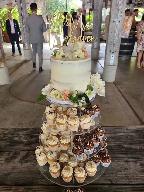 Clear cupcake stand with mini cupcakes Clear Cupcake Stand, Cupcake Stand, 70th Birthday, Mini Cupcakes, Shower Ideas, Wedding Decor, Cupcake, Wedding Decorations, Baby Shower