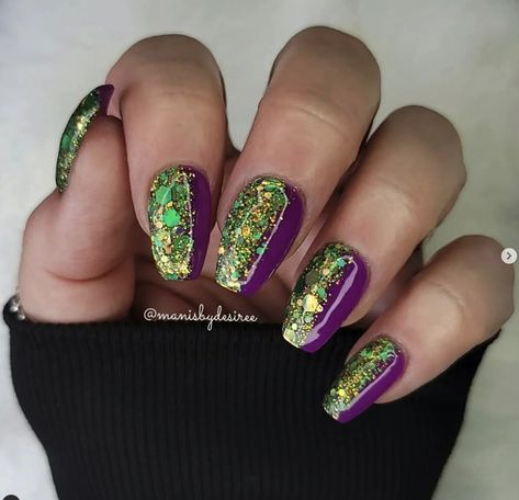 Mardi Gras Nails Ideas, Carnival Nails, Mardi Gras Nails, Classy Nail Designs, Colorful Nail Art, Colorful Nail, Nails Today, Cute Nail Art Designs, Nail Polish Trends