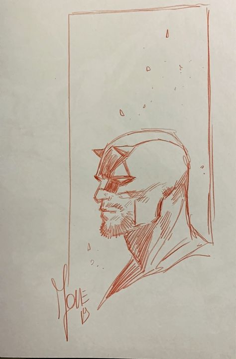 Daredevil Sketch Pencil, Marco Checchetto Daredevil, Comic Art Reference, Marco Checchetto Art, Daredevil Drawing, Daredevil Sketch, Robert Marzullo, Comic Book Style Art, Comic Inking