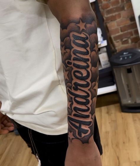 Tattoo Ideas For Men Cartoon, Name On Arm Tattoo Man, Half Sleeve Name Tattoo For Men, Forarm Name Tattoos Mens, Sleeve And Hand Tattoo For Men, Tattoo Ideas For Men Forearm Name, My Mother’s Keeper Tattoo, Four Arm Tattoo For Men, Hand Tattoos For Guys Ideas Simple