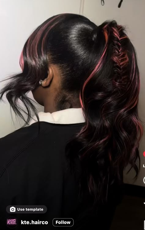 Skunk Stripe Ponytail, Skunk Stripe Hairstyles, Fake Hair Braids, Sleek Waves, Ponytail Weave, Black Kids Braids Hairstyles, Skunk Stripe, Short Box Braids Hairstyles, Weave Ponytail Hairstyles