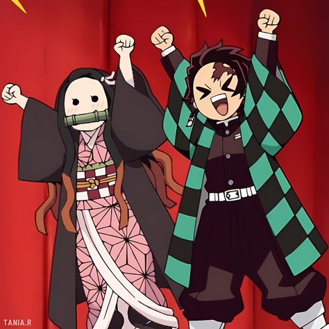 Nezuko And Her Mom, The Kamaboko Squad, Demon Slayer Siblings, Nezuko And Tanjirou, Kamado Squad, Tokito Chibi, Demonslayer Icon, Collab Ideas, Kamado Siblings