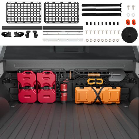 PRICES MAY VARY. Fitment: The front bed molle panels are perfectly compatible with 2015 2016 2017 2018 2019 2020 2021 2022 2023 2024 Ford F-150 and Raptor 5.5FT.It will fit the original truck well.NOTE:they DO NOT fit the car models with motor driven grab! Premium Material: The front bulk head panels are made of high-strength carbon steel which can withstand up to 300 lbs and will not deform even when an adult stands on it. They can be used for a long time. Function: The front molle panel can ho F 150 Truck Accessories, F150 Mods, Ford F150 Accessories, F150 Accessories, 2012 Ford F150, Truck Organization, Truck Bed Rails, Molle Panel, 2019 Ford Ranger