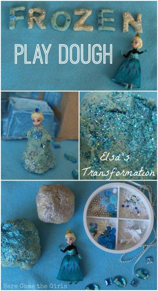 Transform your Elsa doll into a stunning ice Queen with this pretty, glittery homemade play dough Frozen Playdough, Cardboard Boats, Nanny Bag, Frozen Play, Frozen Activities, Play Dough Crafts, Princess Activities, Frozen Crafts, Everyday Crafts