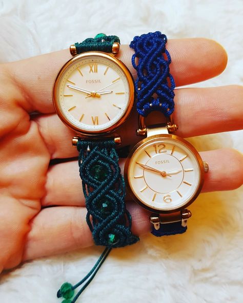 Crochet Watch Band, Macrame Watch Band, Rose Watch, Easy Diy Clothes, Paracord Diy, Beaded Watches, Macrame Bracelet Patterns, Diy Crochet Bag, Macrame Patterns Tutorials