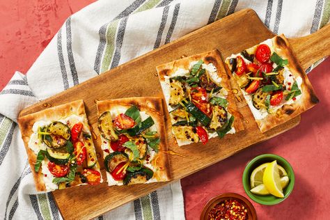 Share me on Pinterest Hello Fresh Flatbread, Tomato Flatbread, Ricotta And Honey, Veggie Flatbread, Zucchini And Tomato, Hellofresh Recipes, Zucchini Tomato, Veggie Meals, Fresh Recipes