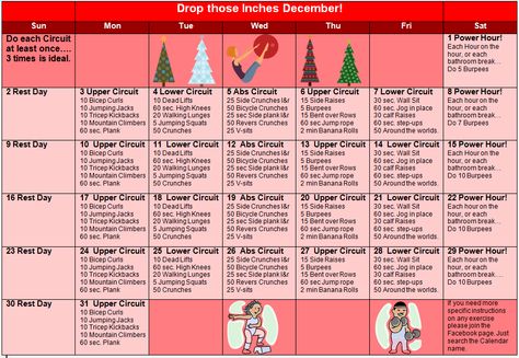 Domestic Diva In Training: December Exercise Challenge - Needs to be modified for the current month, but looks good! July Workout, Exercise Challenge, December Challenge, Pilates Challenge, Ab Circuit, Blog Challenge, Fitness Challenge, 30 Day Challenge, Wellness Fitness