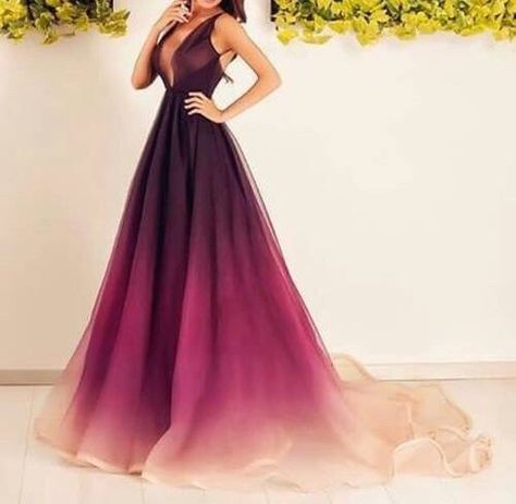 Ombré Burgundy Dress 파티 드레스, Purple Prom Dress, Backless Prom Dresses, A Line Prom Dresses, Long Bridesmaid Dresses, Evening Gowns Formal, Formal Dresses Prom, Gorgeous Gowns, Long Prom Dress