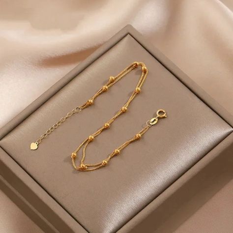 AU750 18K Solid Gold Jewelry Bracelet Double Layer Satellite Chain Bracelet For Girls 18K Gold Jewelry Fashion Jewelry Bracelets 18 cm Gold Jewelry Bracelet, Bracelet For Girls, Jewelry Bracelets Gold, Pop Mart, 18k Gold Jewelry, Solid Gold Jewelry, Jewelry Bracelet, Gold Jewelry Fashion, Chain Bracelet