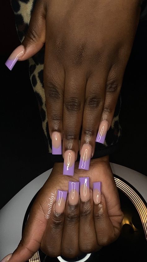 Purple French Tip Nails, Purple French Tips, Purple French Tip, Purple French, French Top, Exotic Nails, Long Acrylic, Tip Nails, French Tips