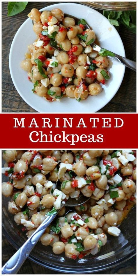 Marinated Chickpeas Recipe, Marinated Chick Peas Recipe, Marinated Chickpea Salad, Chick Pea Salad Recipes, Marinated Chickpeas, Bean Salads, Chickpeas Recipe, Chick Pea, Recipe Girl