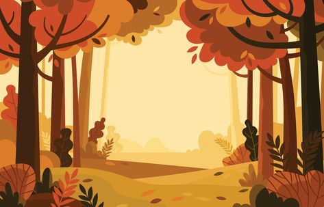 Fall Forest Illustration, Autumn Landscape Illustration, Autumn Aesthetic Landscape, Autumn Forest Illustration, Book Illustration Design, Alpona Design, Witch Silhouette, Wood Illustration, Scenery Background