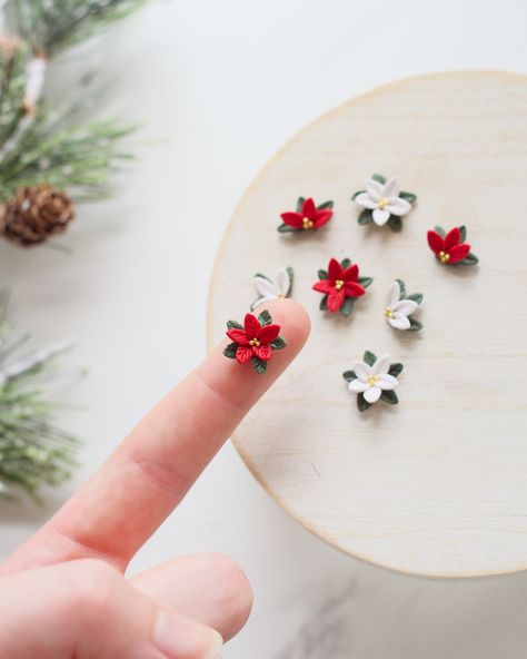 THIS SATURDAY!! All new Christmas designs will be available in the shop at 2pm CT! #christmas #christmasearrings #polymerclay Polymer Clay Poinsettia, Clay Poinsettia, Swarovski Christmas Tree, Poinsettia Earrings, Diy Resin Mold, Iconic Christmas, Swarovski Christmas, White Poinsettia, Crystal Christmas Tree