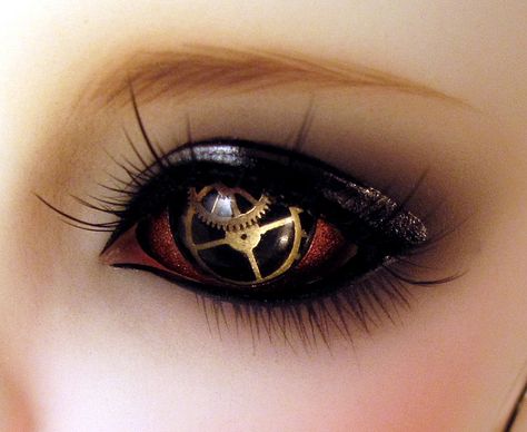 clockwork Sailor Moon Wig, Steampunk Eye, Rare Eye Colors, Steampunk Dolls, Groovy Art, Metal Gears, Steampunk Stuff, Steampunk Ideas, Bjd Clothes