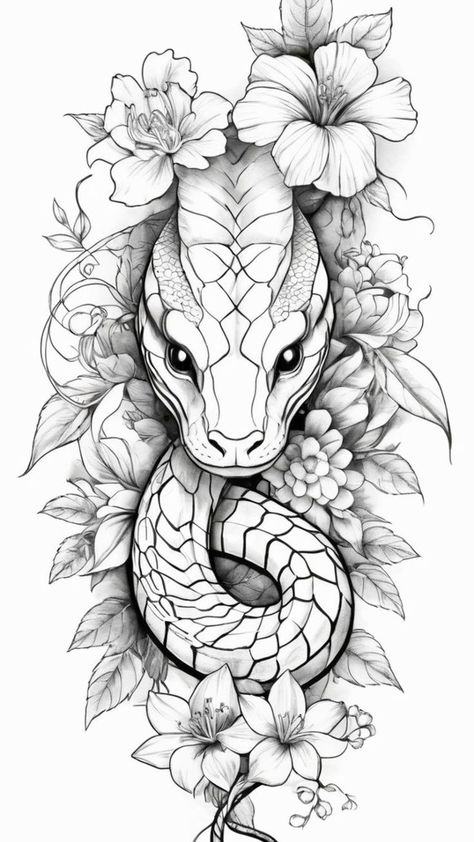 Cobra Tattoo, Snake Drawing, Clever Tattoos, Snake Tattoo Design, Medusa Tattoo, Tattoo Style Drawings, Tattoo Design Book, Dark Tattoo, Simplistic Tattoos