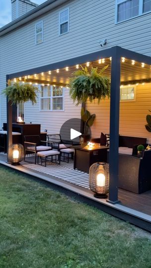 76K views · 7.2K reactions | Happy Friday IG!  These Kandella Outdoor Woven Oval Asian LED Lanterns by @jonathany_official were the perfect finishing touch for my patio.   These high quality lanterns are so gorgeous and provides soft ambient lighting for some warm and cozy vibes.   Globe String lights @jonathany_official  Sukie Modern Area Rug  @jonathany_official   Comment SHOP below to receive a DM with the link to shop this post on my LTK ⬇ https://liketk.it/4JUak  #patiolights #stringlights #patiovibes #patioatnight #patiodesign #patiodecor #patiolife #pationights #pationightlife #patioideas #patiostyle #jonathanydesign #summerinspo #backyard #backyarddecor #outdoorliving #patioinspo #modernpatio #patiovibes #glampatio #patio #patiolife  #patioliving #patiostyle #patiostyling  #pergola Pergola Decorating Ideas Backyards, Patio String Lights Ideas Backyards, Backyard String Lights Ideas, Cozy Patio Decorating Ideas, Pergola Patio Decor Ideas, Gazebo String Lights, Concrete Patio Extension Ideas, Gazebo Lighting Ideas, Glam Patio